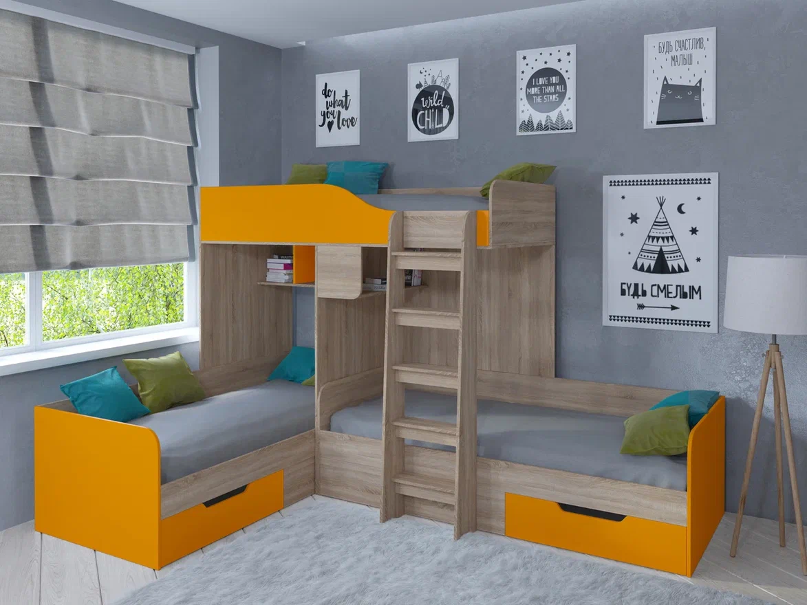 Двухъярусная кровать РВ-мебель Трио – купить в Новороссийске, цены в  интернет-магазине «МногоСна»